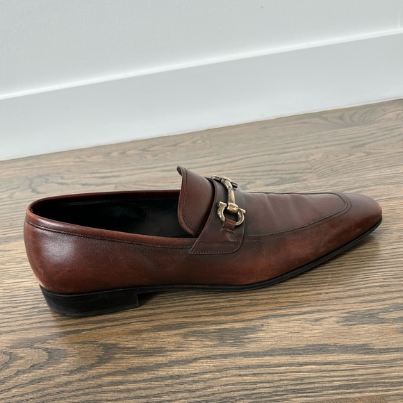 Ferragamo Slip-on Leather Loafers, Size US 12 - Picture 4 of 16